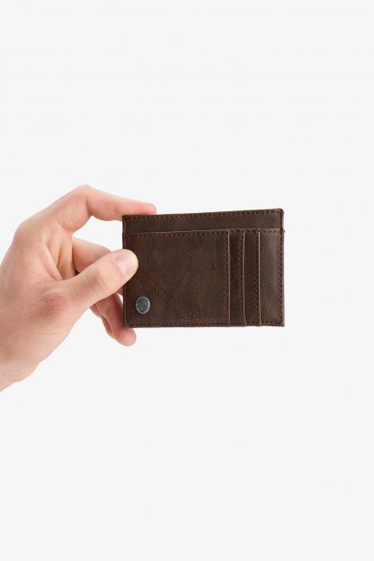کیف پول و کارت مردانه قهوه ای دفکتو