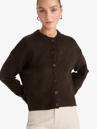 ژاکت زنانه قهوه ای دفکتو