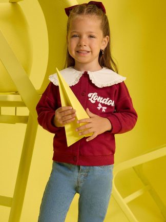 ژاکت نوزاد دختر زرشکی دفکتو