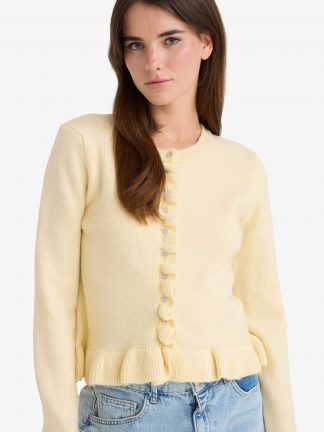 ژاکت زنانه زرد روشن دفکتو