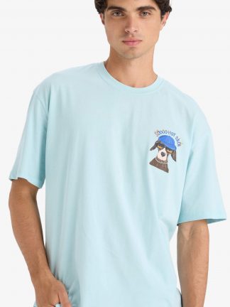 تی شرت مردانه آبی روشن دفکتو