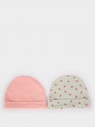 کلاه بافت نوزاد دختر آبی فیروزه ای دفکتو