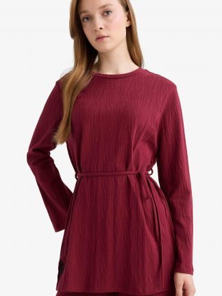 تونیک زنانه زرشکی دفکتو