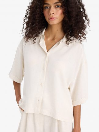 شومیز زنانه بژ دفکتو