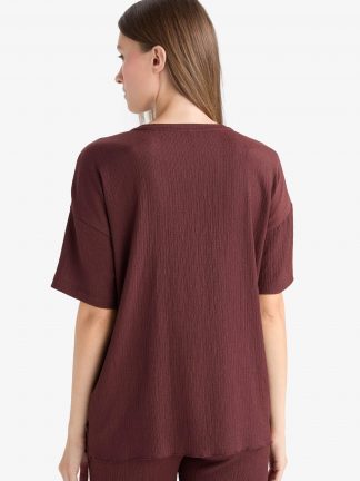 تیشرت زنانه قهوه ای دفکتو