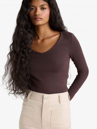 تیشرت زنانه قهوه ای دفکتو