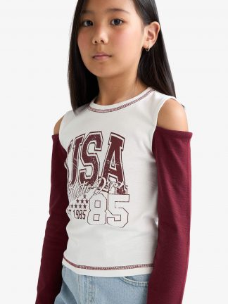 تی شرت دخترانه بژ دفکتو