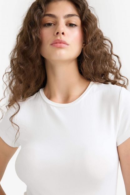 تیشرت زنانه سفید دفکتو