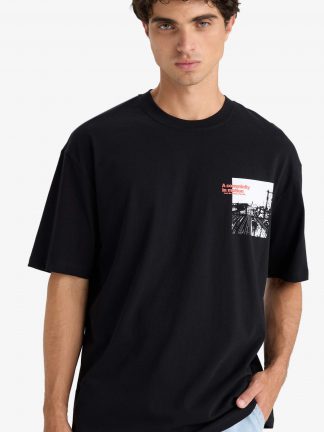 تی شرت مردانه مشکی دفکتو