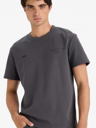 تی شرت مردانه خاکستری تیره دفکتو