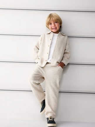 ست لباس نوزادی پسرانه بژ دفکتو