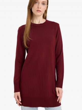 تونیک زنانه زرشکی دفکتو