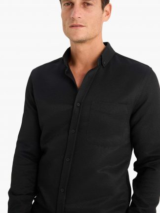 پیراهن آستین بلند مردانه مشکی دفکتو