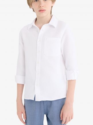 پیراهن پسرانه سفید دفکتو