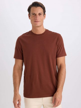 تی شرت مردانه قهوه ای دفکتو
