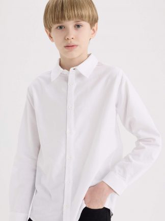 پیراهن پسرانه سفید دفکتو