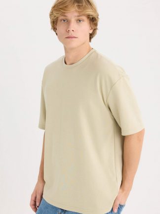 تی شرت مردانه خاکی روشن دفکتو