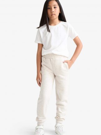 شلوار راحتی دخترانه بژ دفکتو