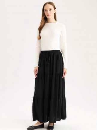 دامن ماکسی مشکی دفکتو