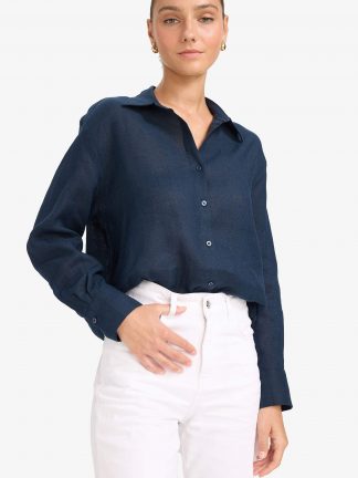 شومیز زنانه سرمه ای دفکتو