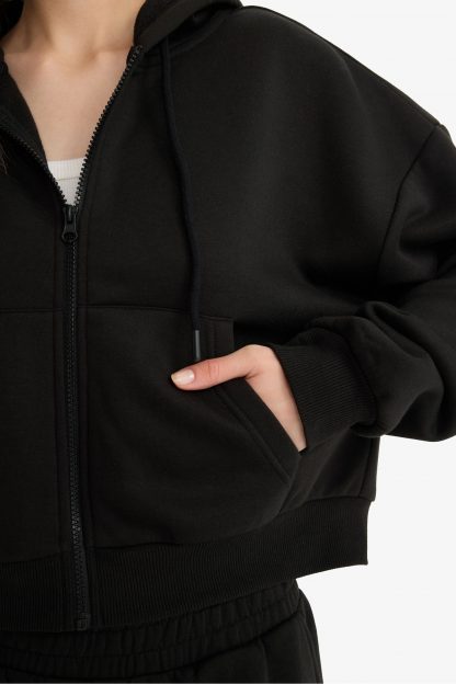 هودی زنانه مشکی دفکتو