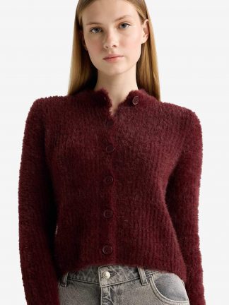 ژاکت زنانه زرشکی دفکتو