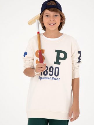 تی شرت پسرانه کرم یو اس پولو