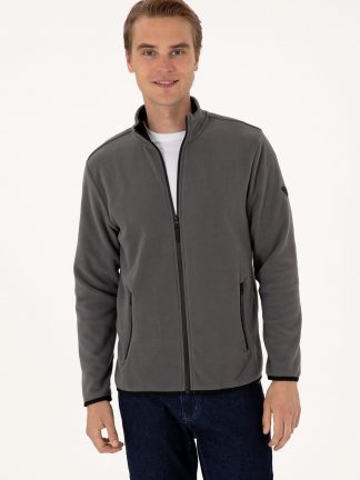 ژاکت مردانه خاکستری یو اس پولو