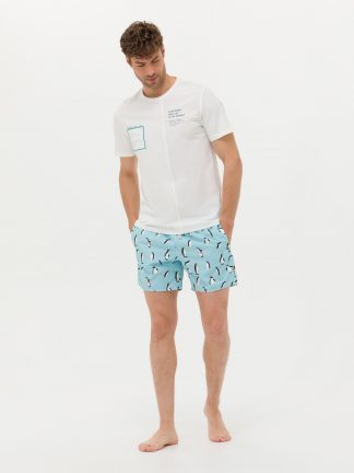 مایو مردانه آبی فیروزه ای پیرکاردین