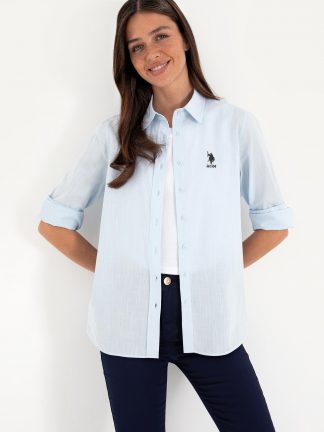 شومیز زنانه آبی روشن یو اس پولو