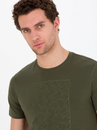 تی شرت مردانه خاکی روشن کاشارل