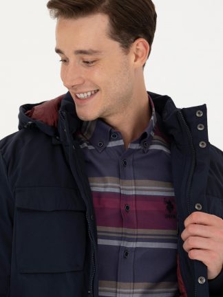 کاپشن مردانه سرمه ای یو اس پولو