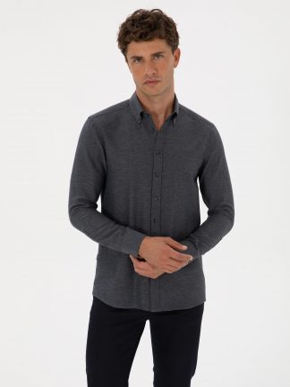 پیراهن رسمی مردانه سرمه ای پیرکاردین