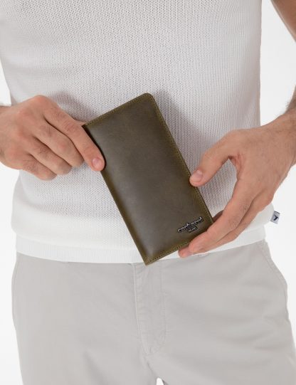 کیف پول و کارت مردانه خاکی روشن کاشارل
