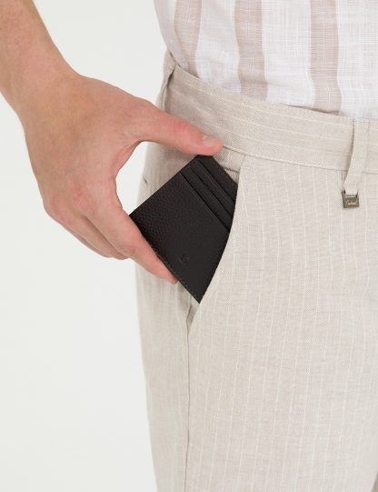 کیف پول و کارت مردانه قهوه ای کاشارل