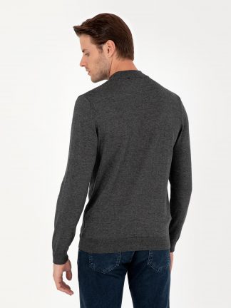 پلیور مردانه خاکستری تیره پیرکاردین