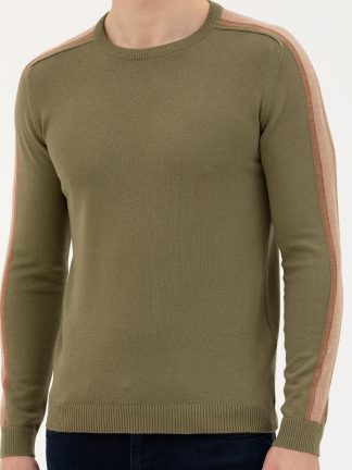 پلیور مردانه خاکی روشن پیرکاردین