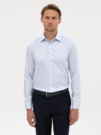 پیراهن رسمی مردانه آبی روشن پیرکاردین