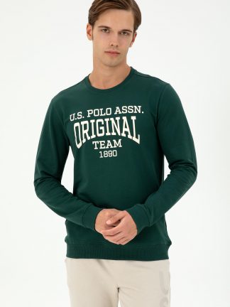 سویشرت مردانه سبز تیره یو اس پولو