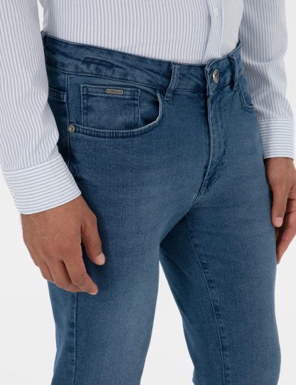 شلوار جین اسلیم فیت مردانه آبی پیرکاردین