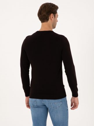 پلیور مردانه قهوه ای تیره پیرکاردین