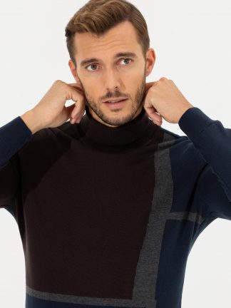 پلیور مردانه قهوه ای پیرکاردین