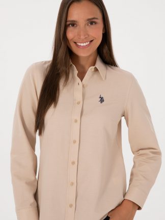 شومیز زنانه بژ یو اس پولو