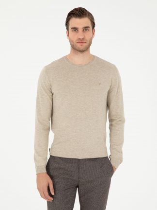 پلیور مردانه کرم ملانژ پیرکاردین