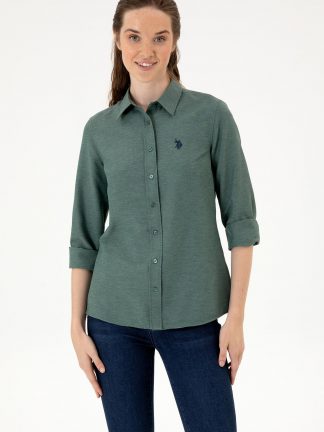 شومیز زنانه سبز تیره یو اس پولو