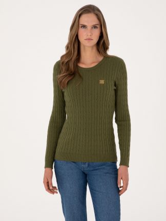 پلیور زنانه خاکی روشن پیرکاردین