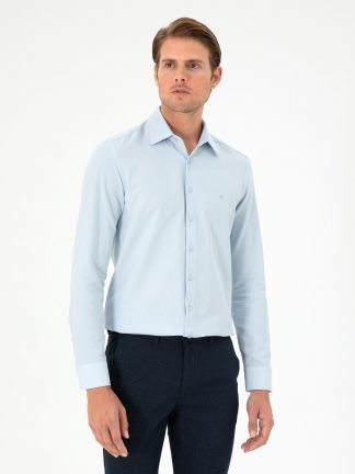 پیراهن رسمی مردانه آبی روشن پیرکاردین