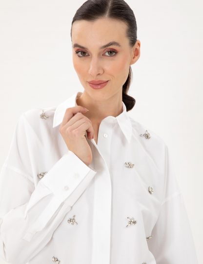 شومیز زنانه سفید پیرکاردین