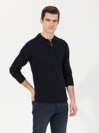 پلیور مردانه سرمه ای پیرکاردین