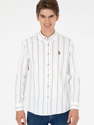 پیراهن مردانه خاکی روشن یو اس پولو